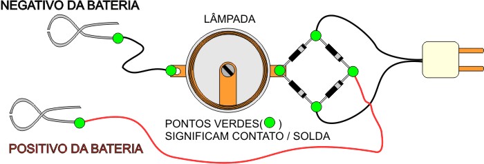 Carregador lampada bateria automotiva